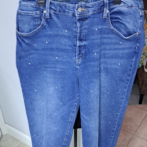 wild fable Denim - Wild Fable Blue Skinny Jeans with Studded Detail